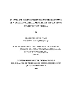Sample of front page of thesis